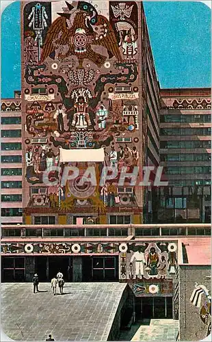 Moderne Karte Murals in natural stone adorn the Communications and Public Works Building. Mexico