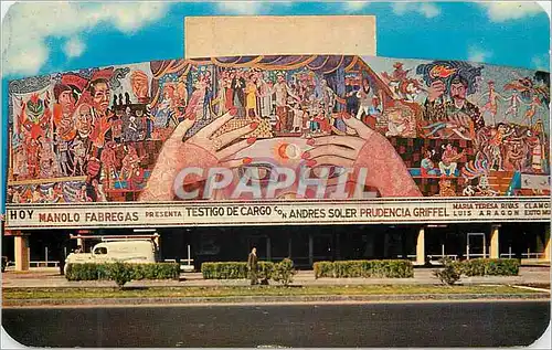 Cartes postales moderne A huge outdoor mosaic mural by famous Mexican artist  Diego Rivera adorns the Insurgentcs Theatr