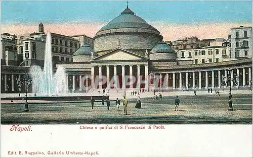 Cartes postales moderne Napoli chiesa e porfici di S. Francesco di Paola