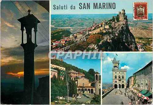 Cartes postales moderne Saluti da San Marino Fleurs Avion