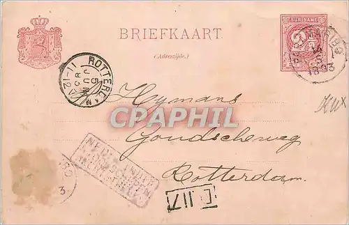 Entier Postal Suriname 1893 pour Rotterdam