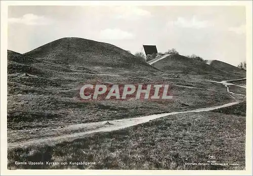 Moderne Karte Gamla Uppsala Kyrken och Kungshogarna