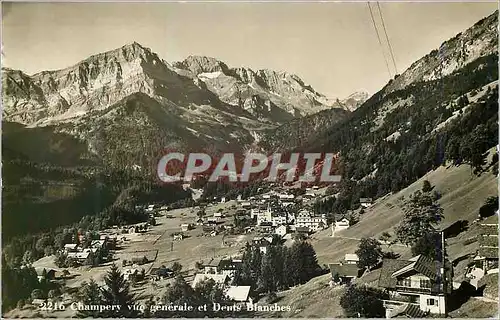 Cartes postales moderne Champery vue generale et dents Blanches