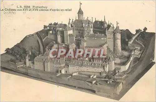 Cartes postales Porrentruy Le Chateau d apres un relief