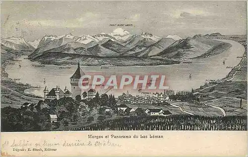 Cartes postales Morges et Panorama du Lac Leman