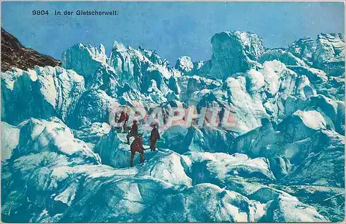 Ansichtskarte AK In der Gletscherwelt Alpinisme