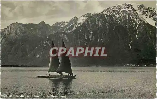 Cartes postales Barque du Lac Leman et le Grammont Bateau