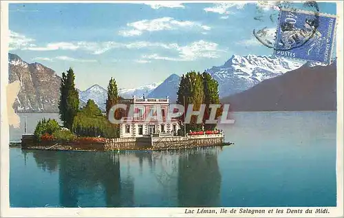 Cartes postales Lac Leman Ile de Salagnon et les Dents du Midi