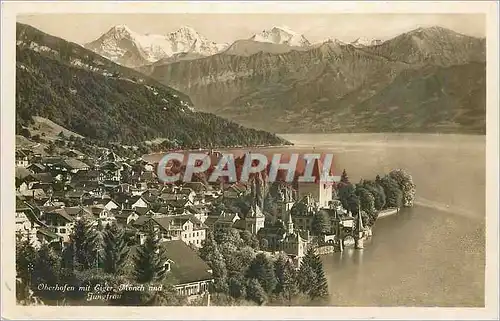 Cartes postales Oberhofen mit Eiger Monch und Jungfrau