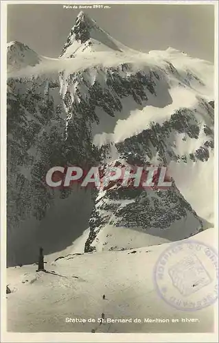 Cartes postales Statue de St Bernard de Menthon en hiver
