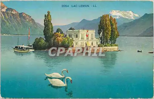 Cartes postales Lac Leman Bateau Cygnes