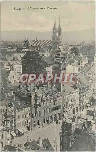 Cartes postales Basel Munster und Rathaus