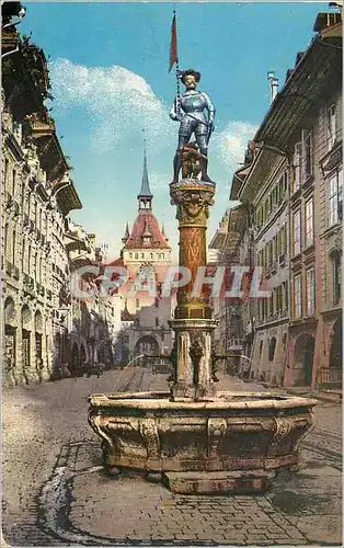 Cartes postales Berne Fontaine de l Arquebusier et la tour