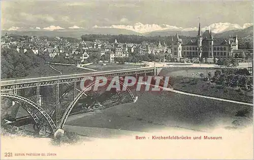 Ansichtskarte AK Bern Kirchenfeldbrucke und Museum