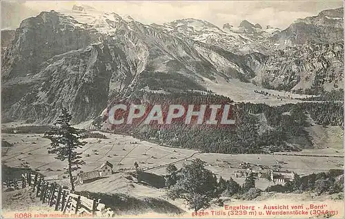 Cartes postales Engelberg Aussicht vom Bord gegen Titlis