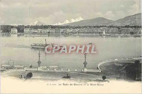 Cartes postales La Rade de Geneve et le Mont Blanc Bateau
