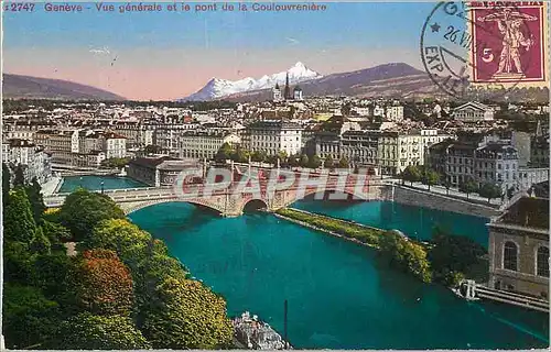 Ansichtskarte AK Geneve Vue generale et le pont de la Coulouvreniere