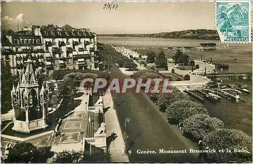 Cartes postales moderne Geneve Monument Brunswick et la Rade