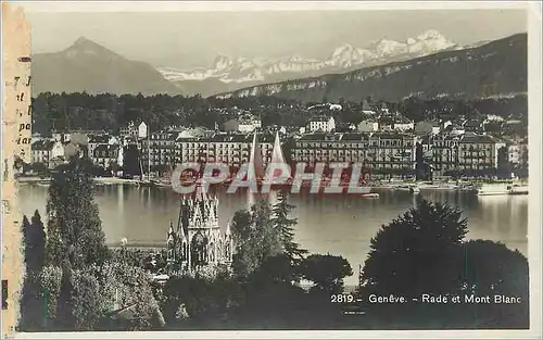 Cartes postales Geneve Rade et Mont Blanc