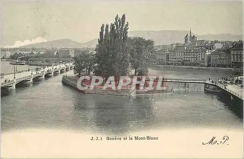 Cartes postales Geneve et le Mont Blanc