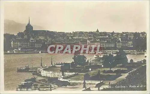 Cartes postales Geneve Rade et ville Bateau