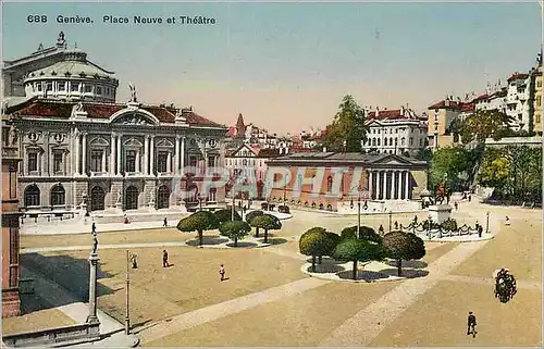 Cartes postales Geneve Place Neuve et Theatre