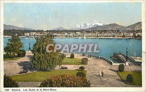 Cartes postales Geneve Les Quais et le Mont Blanc