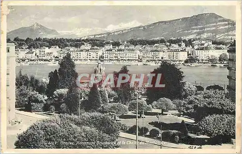 Cartes postales Geneve Monuement Brunswick et la Chaine du Mont Blanc