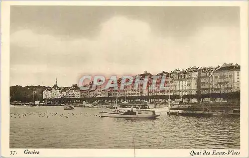 Cartes postales Geneve Quais des Eaux Vives Bateaux