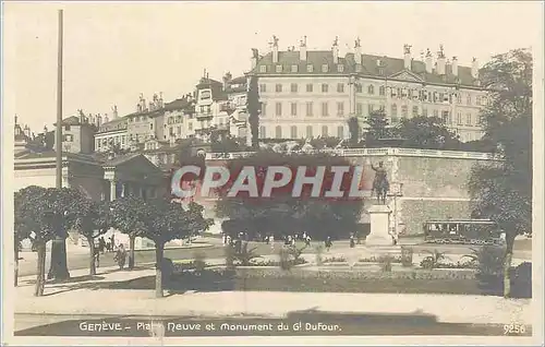 Cartes postales Geneve Place Neuve et monument du F DuFour