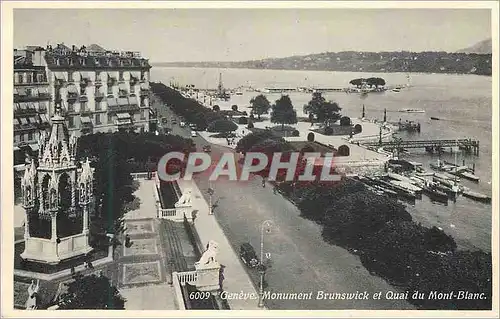 Cartes postales Geneve Monument Brunswick et Quai du Mont Blanc