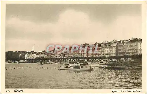 Cartes postales Geneve Quai des Eaux Vives Bateaux