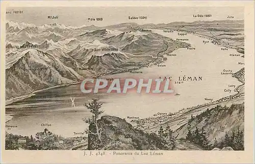 Cartes postales Geneve Panorama du Luc Leman
