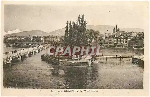 Cartes postales Geneve et le Mont Blanc