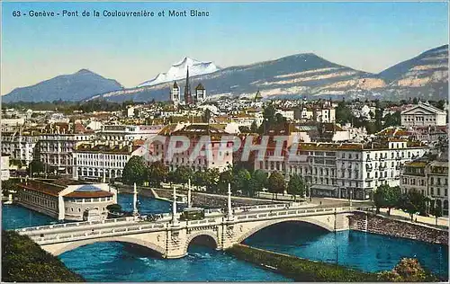 Cartes postales Geneve Pond de la Coulovreniere et Mont Blanc