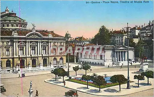 Cartes postales Geneve Place Neuve Theatre et Musee Rath