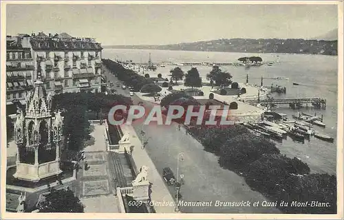 Cartes postales Geneve Monument Brunswick et Quai du Mont Blanc