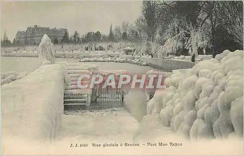 Cartes postales Bise glaciale a Geneve Parc Mon Repos