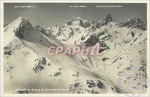 Cartes postales Massif du Grand St Bernard en hiver