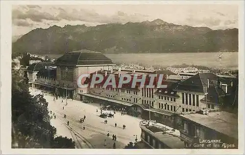 Cartes postales Lausanne La Gare et les Alpes