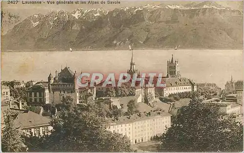 Cartes postales Lausanne Vue generale et les Alpes de Savoie
