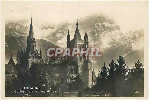 Cartes postales Lausanne La Cathedrale et les Alpes