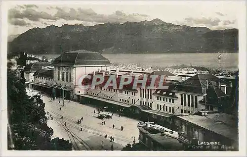 Cartes postales Lausanne La Gare et les Alpes