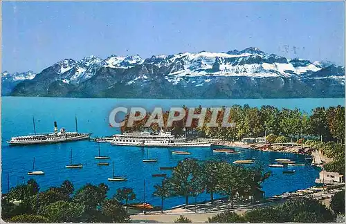 Cartes postales Ouchy Lausanne Le Port et le Debarcadere Bateau