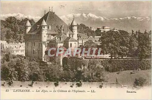 Ansichtskarte AK Lausanne Les Alpes Le chateau de l Esplanade