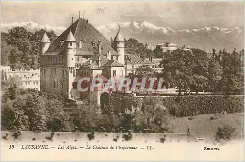 Cartes postales Lausanne Les Alpes Le chateau de l Esplanade