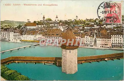 Ansichtskarte AK Luzern Wasserturn und Museggturme