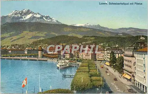 Cartes postales Luzern Schweizerhofquai mit Pilatus
