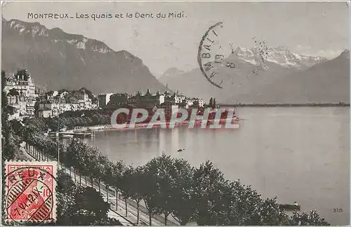 Cartes postales Montreux Les quais et la Dent du Midi