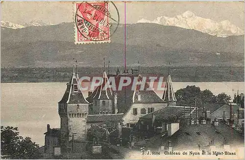 Cartes postales Chateau de Nyon et le Mont Blanc